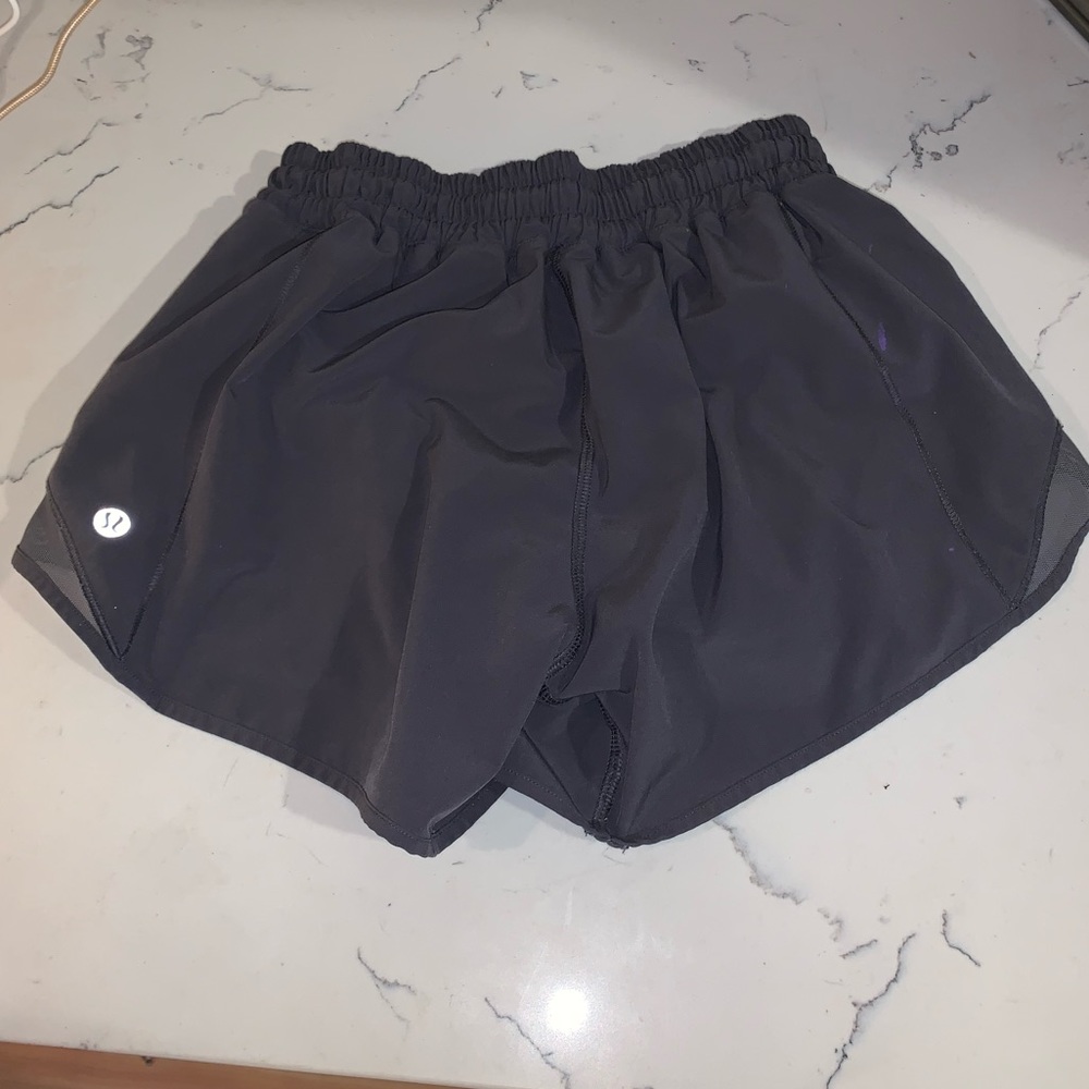 grey hotty hot Lululemon shorts size 2 Tall!